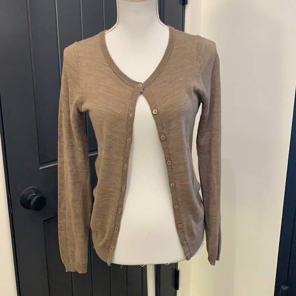 The Limited Sweaters - {The Limited}SzM LightBrownHeathered Cardigan